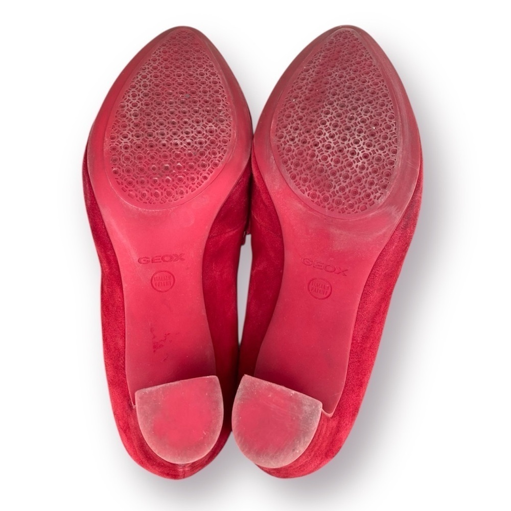 Geox Red Suede Heeled Loafers Size EU 39 - Picture 8 of 13